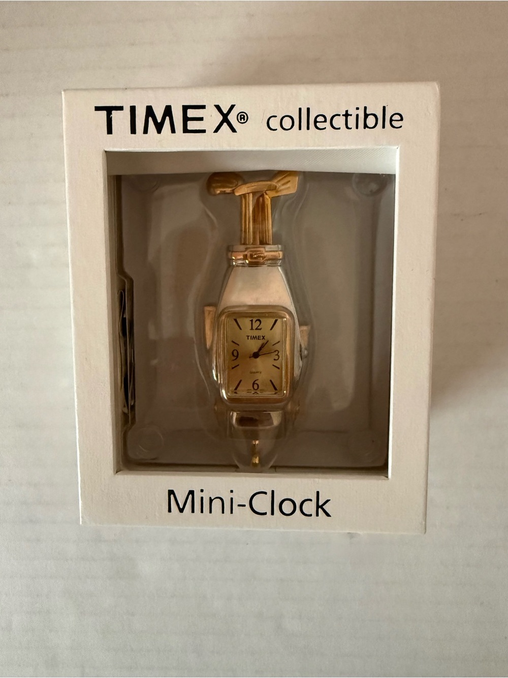 TIMEX Collectible Mini-Clock - Gold and Silver